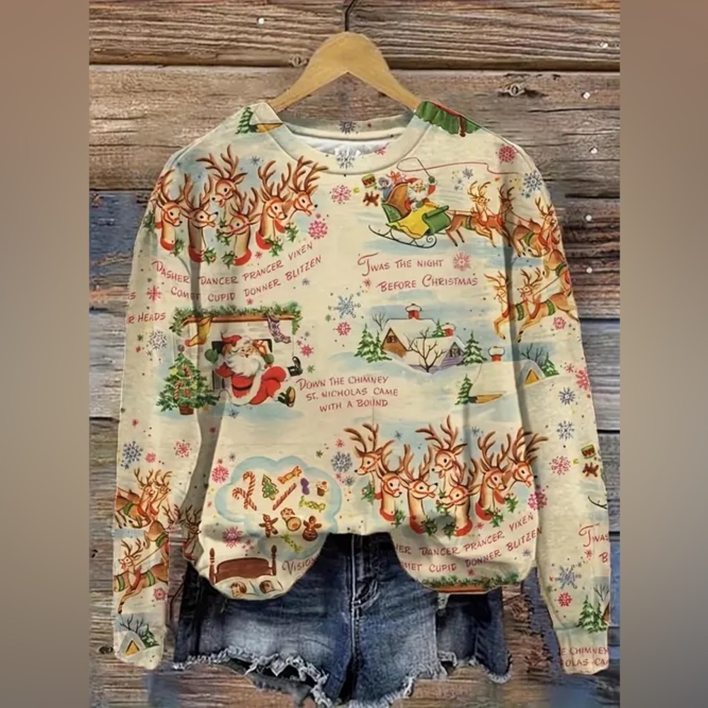Christmas “ ‘‘twas the night before Christmas “ pullover shirt/ Blouse -XL